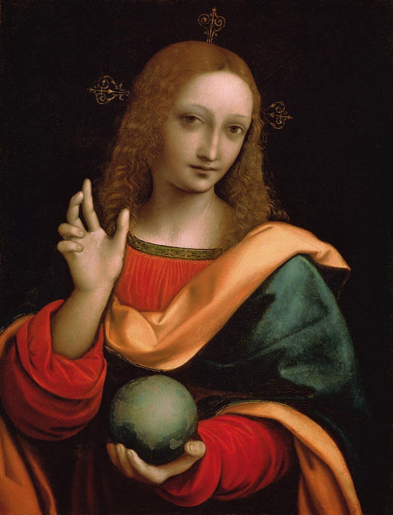 Картина ученика Леонардо да Винчи — Джампетрино. «Спаситель мира»