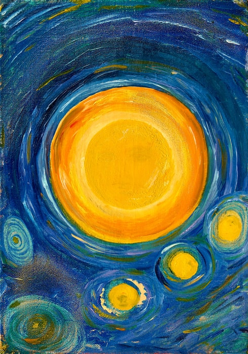 «Луна в поясе Ориона, или Слияние Светил» /01.2003/ Холст, масло. 40х28